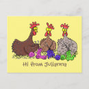Recherche de poulet drôle cartes postales Dessin