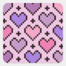Recherche de coeur pixel autocollants Rétro