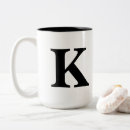 Recherche de monogramme k tasses Lettre