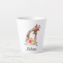 Recherche de girafe rose tasses Aquarelle