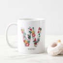 Recherche de lettre w tasses Floral