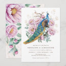 Recherche de paon mariage invitations Mariés