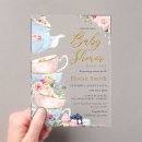 Recherche de high tea baby shower invitations Fête du thé