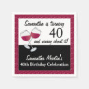 Recherche de vin drôle serviettes Fête d'anniversaire