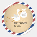 Recherche de livraison spéciale autocollants Baby shower de cigogne