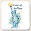 Recherche de statue liberté dessous de verres Aquarelle
