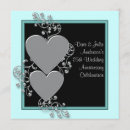 Recherche de coeurs argentés invitations Bleu
