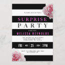 Recherche de rayures roses et blanches invitations Noir et blanc