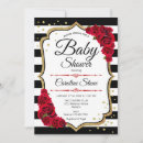 Recherche de rouge baby shower invitations Parties scintillant or