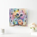 Recherche de chouettes horloges Aquarelle