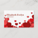 Recherche de coeur romantique cartes visite Rouge