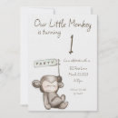 Recherche de notre petit singe invitations Pour enfants