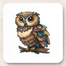 Recherche de dessin hibou dessous de verres Chouette
