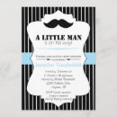 Recherche de moustache baby shower invitations Noir et blanc