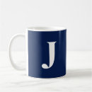 Recherche de bleu marine et blanc tasses Monogramme