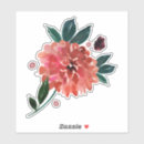 Recherche de rouge de fleur autocollants Aquarelles