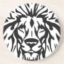 Recherche de tête lion de dessous de verres Noir