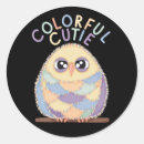 Recherche de hiboux colorés autocollants Nature
