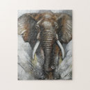 Recherche de éléphant africain puzzles Gris