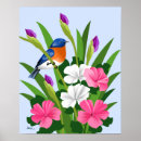 Recherche de oiseau bleu oriental posters Fleurs