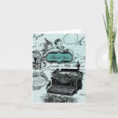 Recherche de machine à écrire vintage vœux cartes Bleu