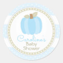 Recherche de citrouille bleu autocollants Baby shower de chute