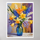 Recherche de peinture abstraite fleur art Bleu