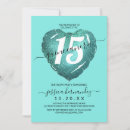 Recherche de coeur turquoise invitations Minimaliste simple