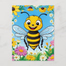 Recherche de abeille colorée cartes postales Floral