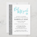 Recherche de turquoise bar bat mitzvah invitations Argent