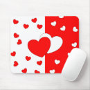 Recherche de deux coeurs tapis souris Rouge