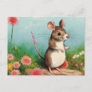 Recherche de petite souris mignonne cartes postales Vintage