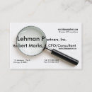 Recherche de loupe cartes visite Entreprise