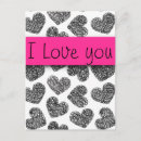 Recherche de coeur noir et blanc cartes postales Moderne