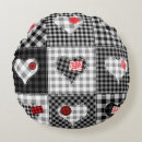 Recherche de coeur noir et blanc coussins Décoration