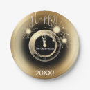 Recherche de bonne année assiettes en papier Typographie