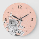 Recherche de rose hibou horloges Animal