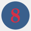 Recherche de numéro 8 autocollants Nombre