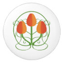 Recherche de fleur orange boutons et poignées de porte Rétro