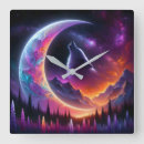 Recherche de loup et lune horloges Hurler