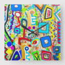 Recherche de peinture abstraite horloges Funky