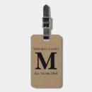 Recherche de toile de jute bagages étiquettes Monogramme