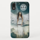 Recherche de ange dans les nuages iphone coques Bleu