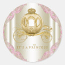 Recherche de baby shower princesse autocollants Rose et or