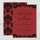 Recherche de damassé noir mariage invitations Vintage