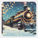 Recherche de train dans la neige autocollants Hiver