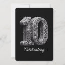 Recherche de 10ème mariage anniversaire invitations Élégant