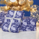 Recherche de poterie papier cadeau Bleu et blanc