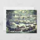 Recherche de chevaux et neige cartes postales Lune