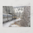Recherche de train dans la neige cartes postales Transport